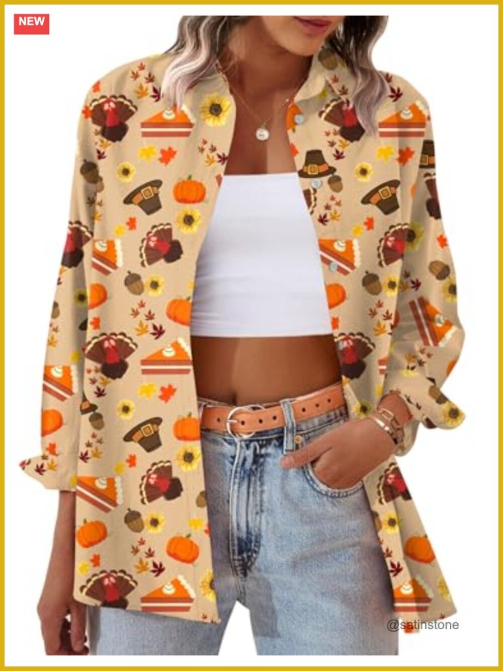 Women's St Patrick's Day Long Sleeve Graphic Print Button Up Blouse Top